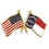 Blank North Carolina & Usa Crossed Flag Pin, 1 1/8" W, Price/piece