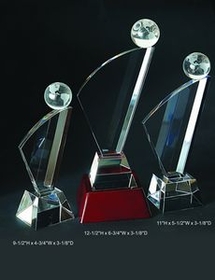 Custom Golf Optical Crystal Award Trophy., 9.5" L x 4.75" W x 3.125" H