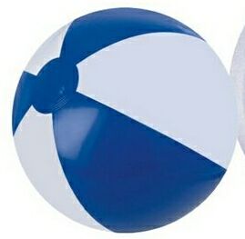 Custom 12" Blue & White Inflatable Beach Ball