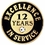 Blank Excellence In Service Pin - 12 Years, 3/4" W, Price/piece