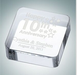 Custom Square Optical Crystal Paper Weight, 3/4