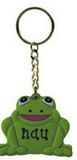 Custom 2-D Rubber Frog Keychain, Pad Printed, 1 1/2