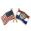 Blank Missouri & Usa Crossed Flag Pin, 1 1/8" W, Price/piece