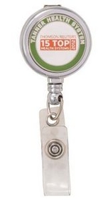 Custom Round Badge Retriever W/ Belt Clip, 1 1/4" Diameter