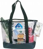 Custom Clear Vinyl Shopping Tote with Zippered Accessory Pouch
