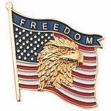 Blank Military Award Lapel Pins (Eagle & American Flag/Freedom), 7/8