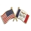 Blank Iowa & Usa Flag Pin, 1 1/8" W, Price/piece
