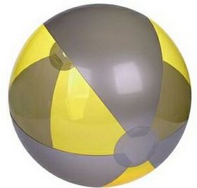 Blank 16" Inflatable Translucent Yellow & Silver Beach Ball