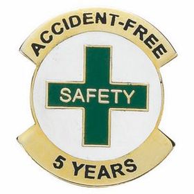 Custom Special Award Lapel Pins (Accident-Free Safety Award), 1 1/8" Diameter