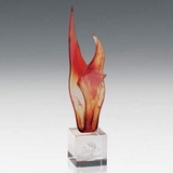 Custom Amber Blaze Art Glass Award (13