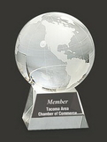 Custom Earth Vision Crystal Globe Award M, 4 1/2