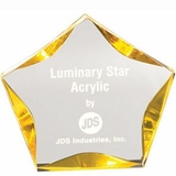 Custom Clear Luminary Star Acrylic Award w/ Gold Trim (7