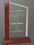 Custom 10" Premier Slant Top Glass Award with Mahogany Base, Price/piece