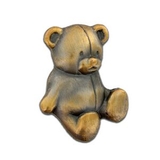 Blank Animal Pin - Teddy Bear Pin, Antique Gold, 3/4
