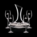 Custom 42 Oz. Madagascar Crystalline Carafe W/ 4 Wine Glasses