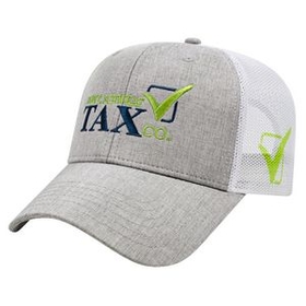Custom Heathered Polyester with Ulra Soft Mesh Back Cap