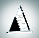 Custom Duet Triangle Optical Crystal Award Plaque, 11