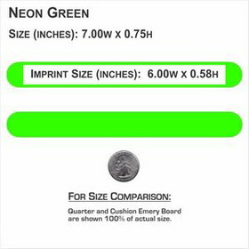 Custom 7" Neon Green Foam Cushion Emery Boards