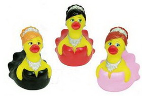 Custom Rubber Starlet Red Carpet Duck, 3" L x 3 3/4" W x 3 3/4" H