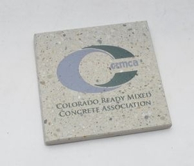 Custom Square Real Concrete Paperweight, 4" W x 4" H x 0.75" D