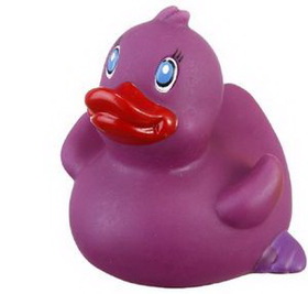 Custom Rubber Purple Classic Duck, 3 1/2" L x 3" W x 3 1/4" H