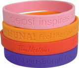 Custom Embossed Silicone Wristbands (7 3/16