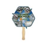 Custom Eco Recycle Shape Full Color Single Paper Hand Fan, 8