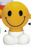 Custom Yellow Rubber Smiley Face Bank w/ Arms & Legs