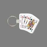 Custom Key Ring & Full Color Punch Tag - Card Playing Hand (Queens)