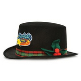Caroler Hats w/ Plaid Bands & Holly Berry Accents w/ a Custom Shaped Heat Transfer