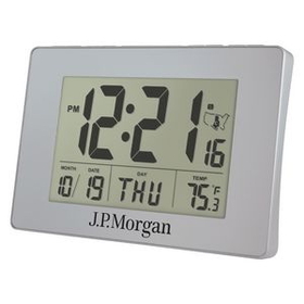 Custom Clock - Atomic LCD Wall or Desk Alarm Clock, 7.25" W x 4.625" H x 1.25" D