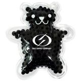 Custom Black Teddy Bear Hot/ Cold Pack with Gel Beads, 5 3/4