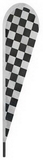 Custom Checkered Nylon Tear Drop Attention Flag, 10' H x 30