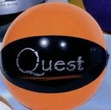 Custom Inflatable Two Color Beachball - Orange/ Black / 16