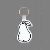 Key Ring & Punch Tag - Pear With Leaf (Left Side)