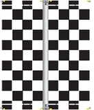 Blank 3'x8' 18 Oz. Vinyl Pole Banner Set - Black Checkered Flag