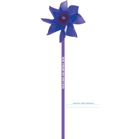 Custom Pinwheel W/ Logo, Purple Plastic 4.5" Dia