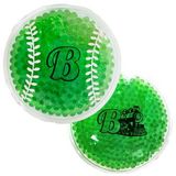 Custom Green Baseball Hot/ Cold Pack with Gel Beads, 4