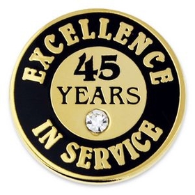 Blank Excellence In Service Pin - 45 Years, 3/4" W x 3/4" H