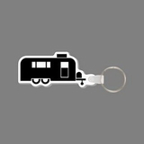 Custom Key Ring & Punch Tag W/ Tab - Camper Trailer (Side/Silhouette)