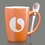Custom Winfield Mug & Spoon - 15oz Orange, Price/piece
