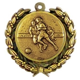 Custom Stock Soccer Female Medal w/ Wreath Edge (1 1/2
