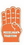 Custom 4-Finger Foam Hand Mitt Closed, Price/piece