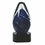Custom 6.75" Blue Oval Swirl Art Glass on Black Base (Screened), Price/piece