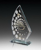 Custom Arciform Glass Crystal Award, 6 1/4