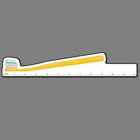 12" Ruler W/ Full Color Yellow Toothbrush & Toothpaste