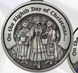 Custom Twelve Days Of Christmas Mini Ornament (Day 8 - Eight Maids-A-Milking), 1.875