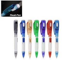 Custom LED Flashlight Ballpoint Pen, 5 1/8" L x 2/5" W