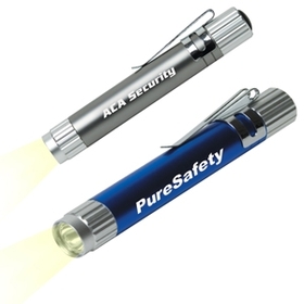 Custom LED Pen Light w/ Pocket Clip (3 1/2"x1/2")