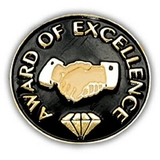 Blank Award Of Excellence Pin, 3/4
